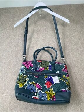 Vera Bradley Day Off Satchel Bohemian Blooms Floral Crossbody Bag NWT